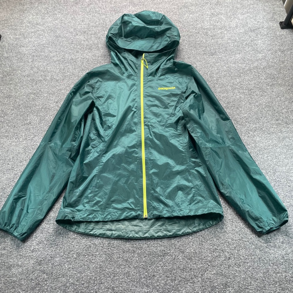 Patagonia Houdini Jacket Womens S Green Windbreaker Packable Hooded Shell